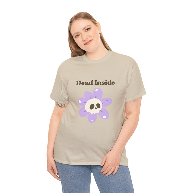 Graphic Tee — "Dead Inside" Skull Flower Mental Health Awareness T-Shirt