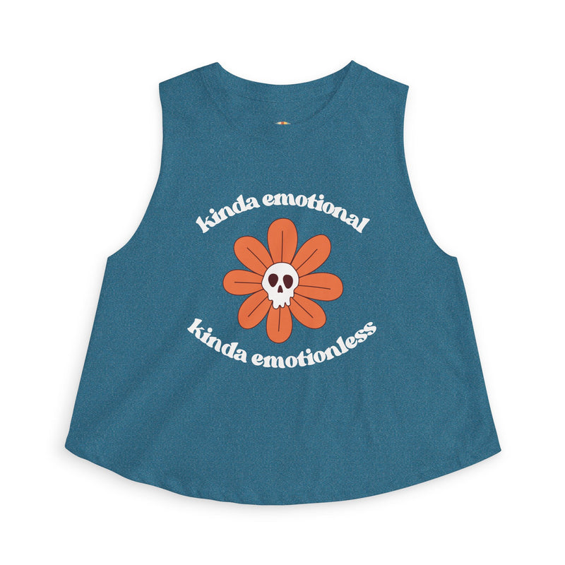 Daisy Skull Crop Top — "kinda emotional kinda emotionless" Graphic Tank