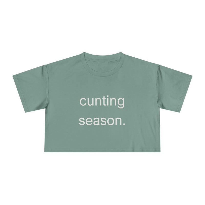 Statement Crop Tee — "Cunting Season" Subtle Minimalist Text T-shirt Top