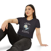 Women's Crop Top T-shirt — 'I Knew Who I Was This Morning' Wonderland Graphic Tee