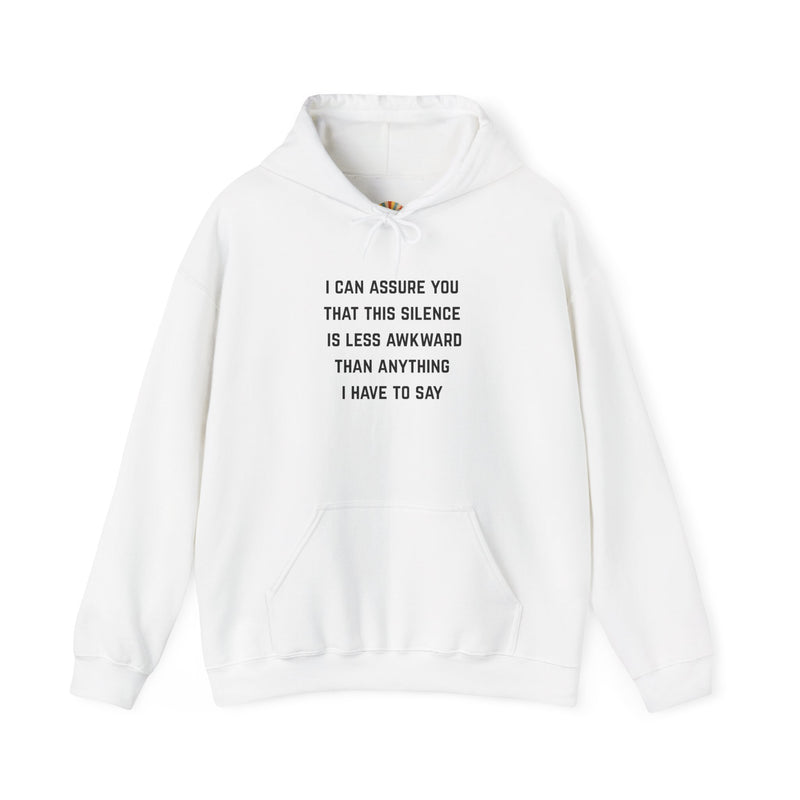 "Awkward Silence" Hoodie - Unisex Heavy Blend™ Minimalist Graphic Text Hooded Sweatshirt