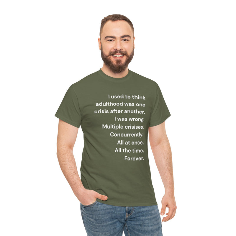 Minimalist Text Tee — 'Adulthood' Graphic T-Shirt
