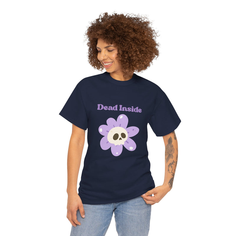 Graphic Tee — "Dead Inside" Skull Flower Mental Health Awareness T-Shirt