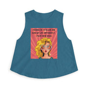 Crop Top — Retro Pop Art Graphic Tee "I Wanna Be 14 Again and Ruin My Life Differently" T-shirt