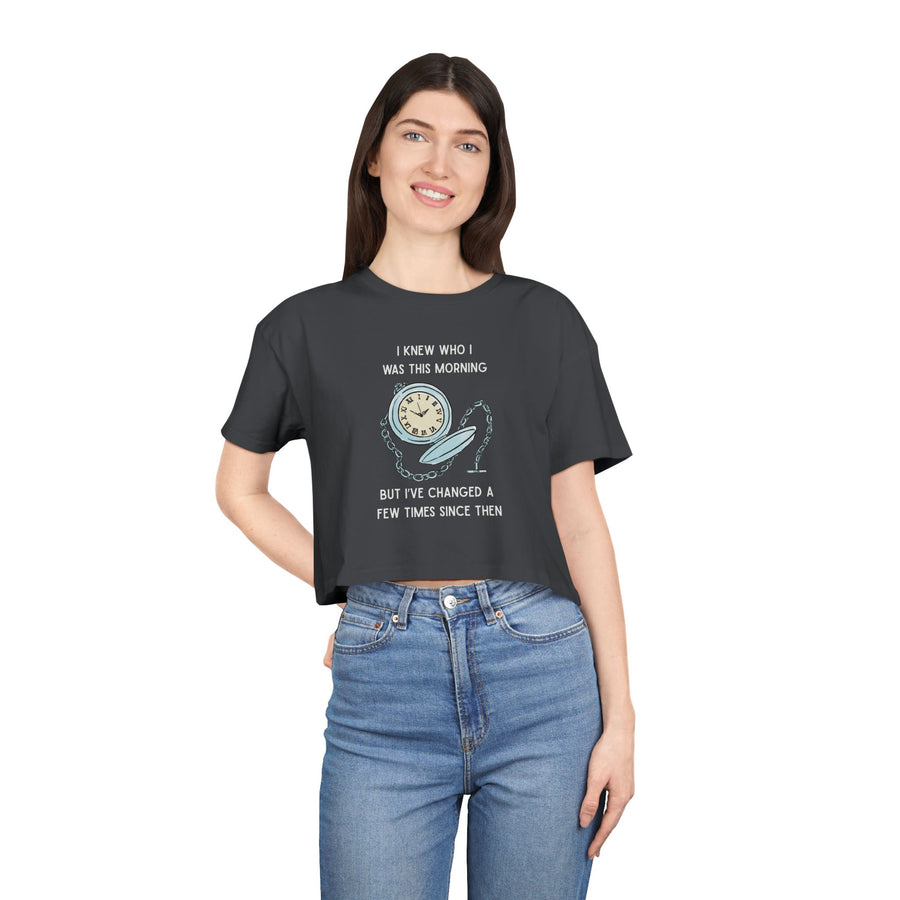 Crop Tee —  "I Knew Who I Was This Morning..." Wonderland T-shirt Top