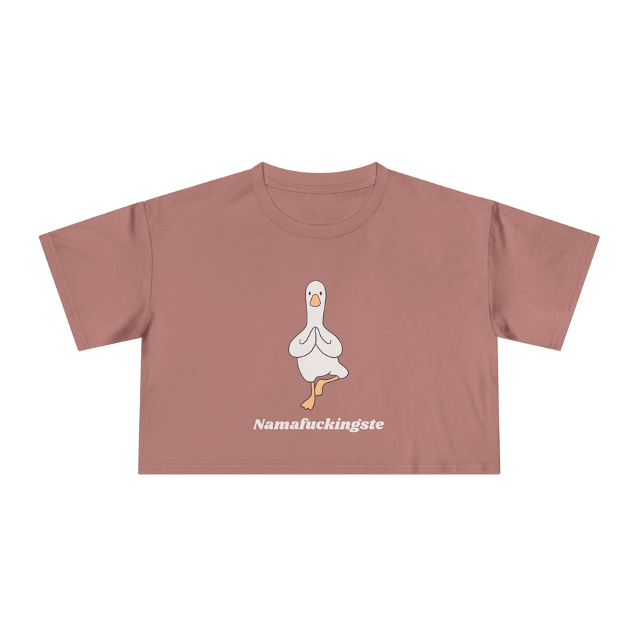 Yoga Duck Women's Crop Tee — 'Namafuckingaste' Graphic T-shirt Top