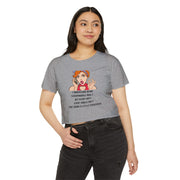 Women's Festival Crop Top — Retro Pop Art 'Being Responsible Every Day?' Graphic Crop Tee