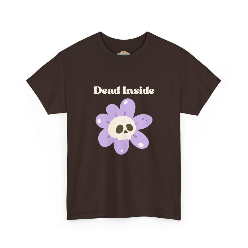 Graphic Tee — "Dead Inside" Skull Flower Mental Health Awareness T-Shirt
