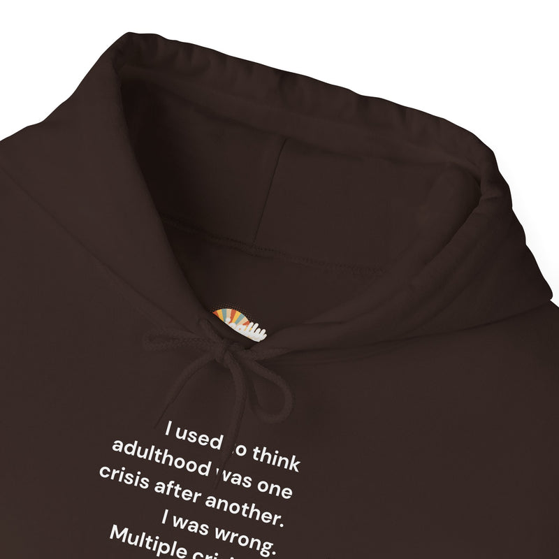 Graphic Text Hoodie — 'Adulthood' Hooded Sweatshirt