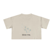 Crop Tee — Dandelion 'blow me.' Graphic T-Shirt Top