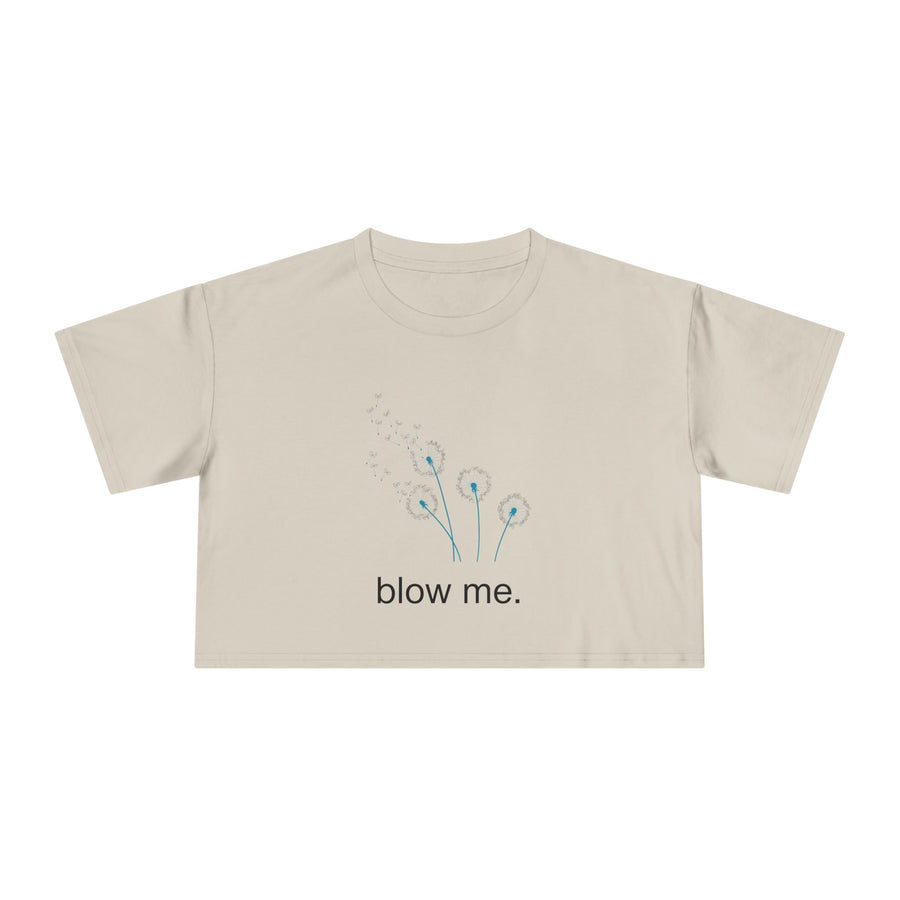 Crop Tee — Dandelion 'blow me.' Graphic T-Shirt Top