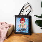 Canvas Tote Bag - Retro Pop Art Design: "I need to teach my facial expressions to use their inside voice"