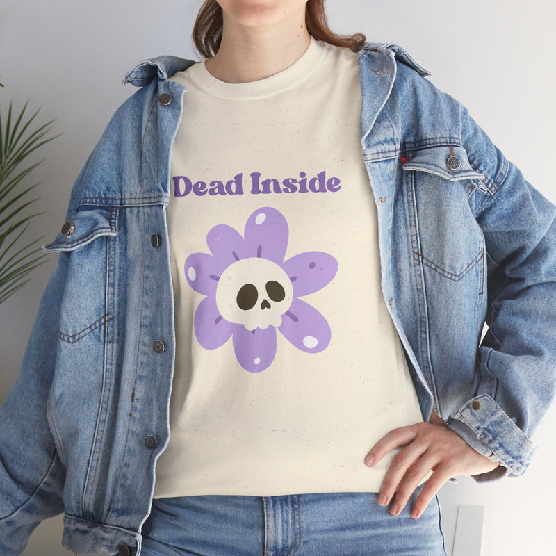 Graphic Tee — "Dead Inside" Skull Flower Mental Health Awareness T-Shirt
