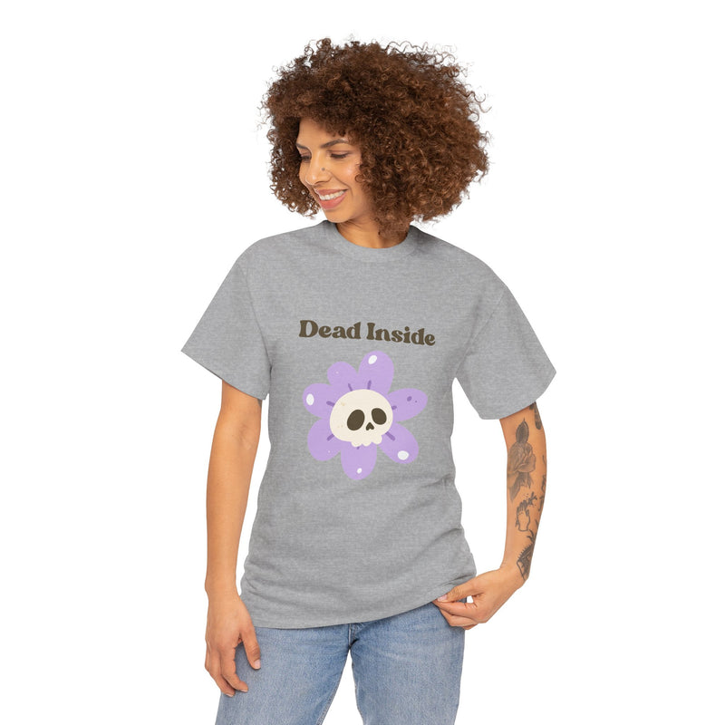 Graphic Tee — "Dead Inside" Skull Flower Mental Health Awareness T-Shirt
