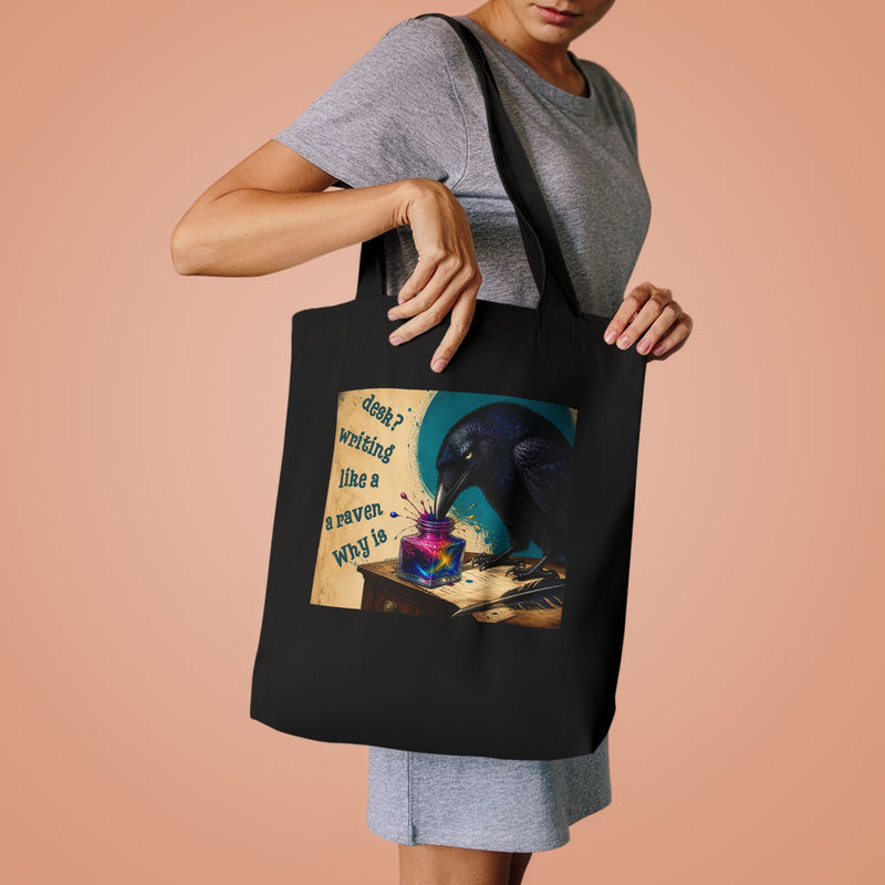 Wonderland "Why is a Raven Like a Writing Desk?" Cotton Tote Bag