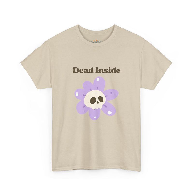 Graphic Tee — "Dead Inside" Skull Flower Mental Health Awareness T-Shirt