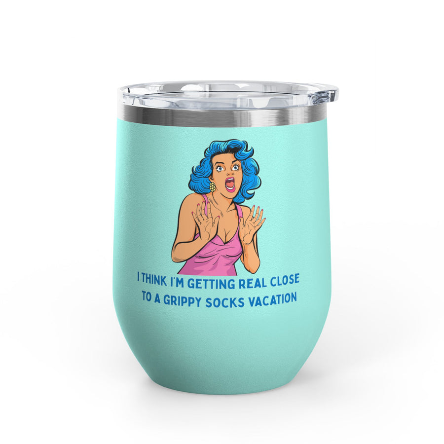 Grippy Sock Vacation Pop Art Wine Tumbler - Stainless Steel 12oz