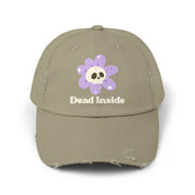 Dead Inside Skull Flower Distressed Cap — Baseball Hat