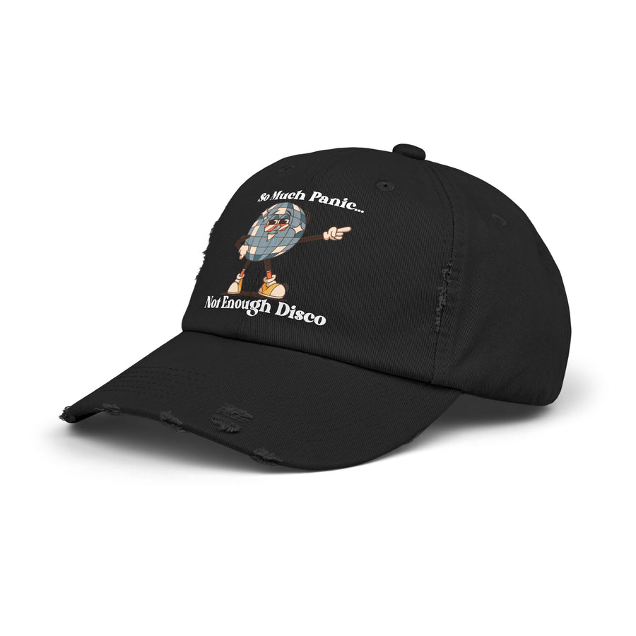 Distressed Cap — "So Much Panic... Not Enough Disco" Retro Disco Baseball Hat