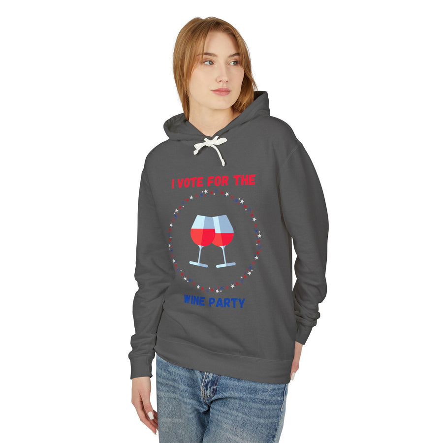 Wine Party - Unisex Lightweight Hooded Sweatshirt