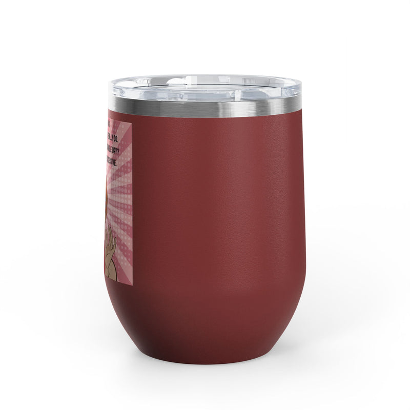 "Responsible Adult"Retro Pop Art Insulated Wine Tumbler - Stainless Steel 12oz
