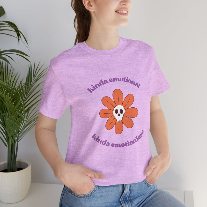 Graphic Tee - Kinda Emotionless Kinda Emotional Floral Skull Mental Health Awareness T-Shirt