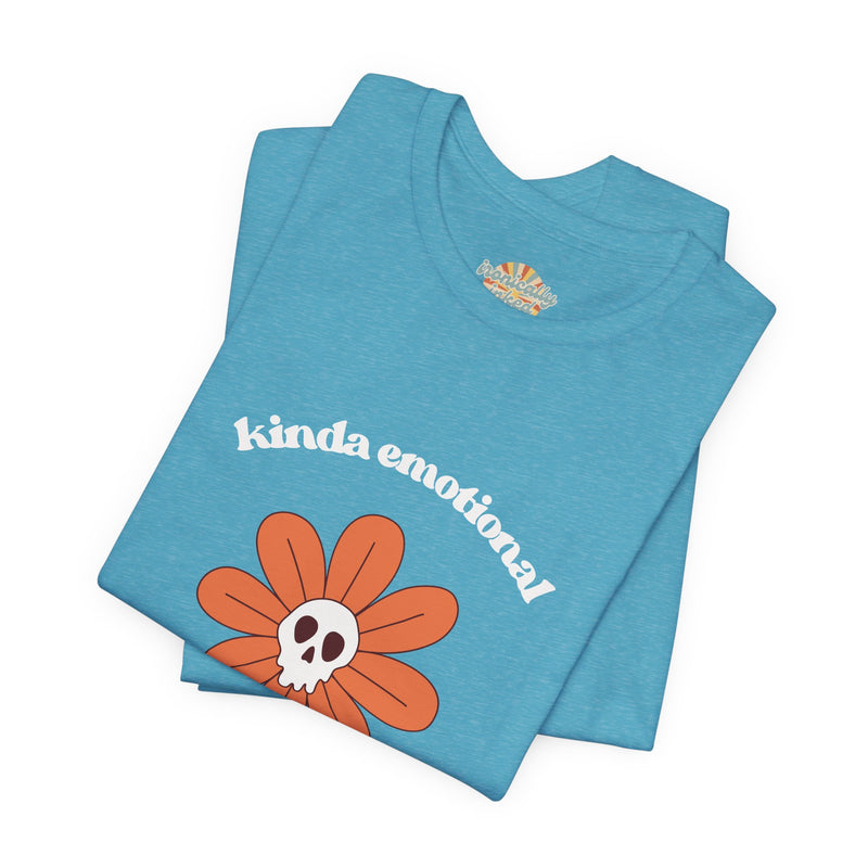 Graphic Tee - Kinda Emotionless Kinda Emotional Floral Skull Mental Health Awareness T-Shirt