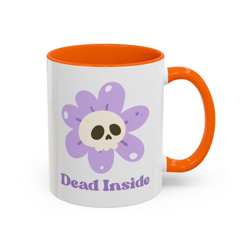 Coffee or Tea Mug — "Dead Inside" Floral Skull Accent Mug