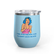Grippy Sock Vacation Pop Art Wine Tumbler - Stainless Steel 12oz
