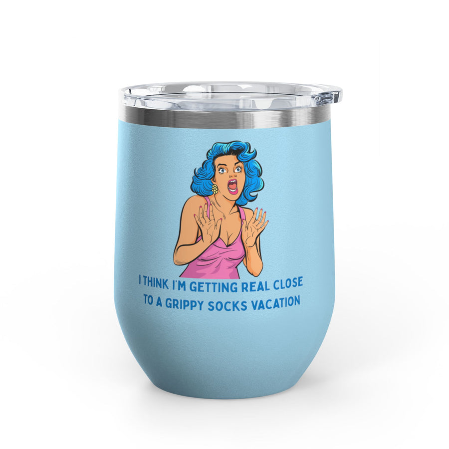 Grippy Sock Vacation Pop Art Wine Tumbler - Stainless Steel 12oz