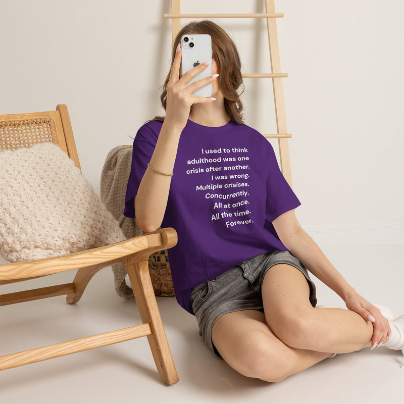 Minimalist Text Tee — 'Adulthood' Graphic T-Shirt
