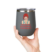 Pop Art Wine Tumbler - "I Need to Teach My Facial Expressions to Use Their Inside Voice" Stainless Steel 12oz