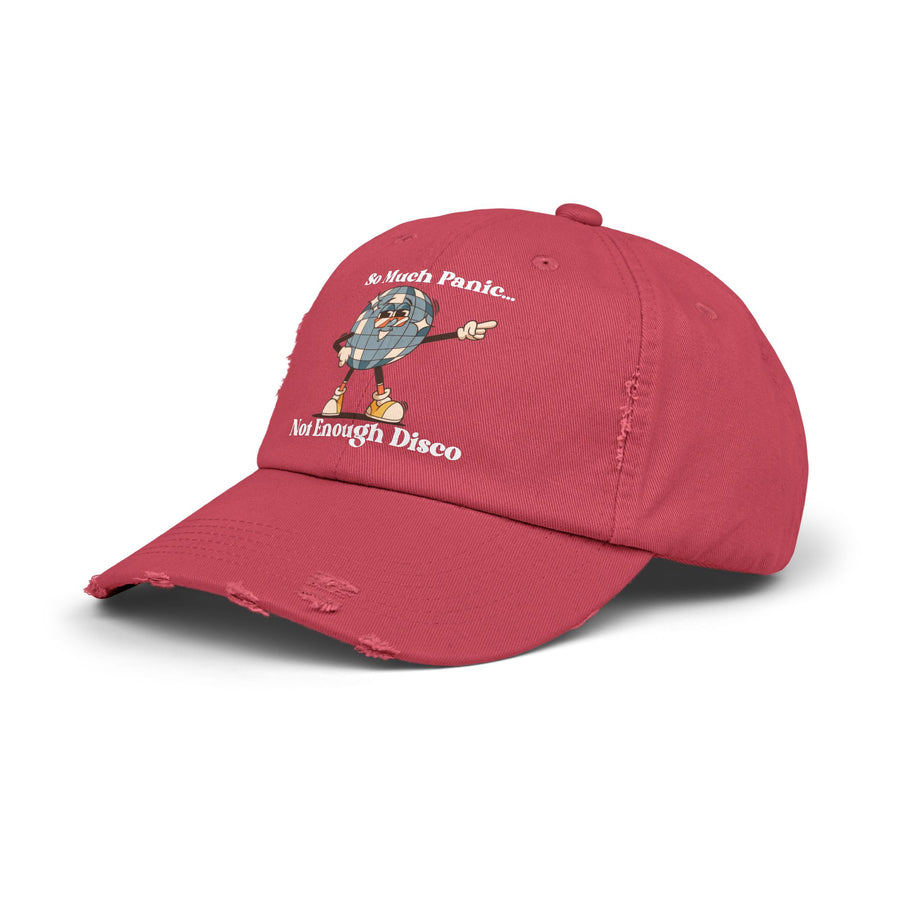 Distressed Cap — "So Much Panic... Not Enough Disco" Retro Disco Baseball Hat