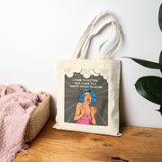 Retro Pop Art Tote Bag - "I Think I'm Getting Real Close to a Grippy Socks Vacation" Cotton Canvas Shopper