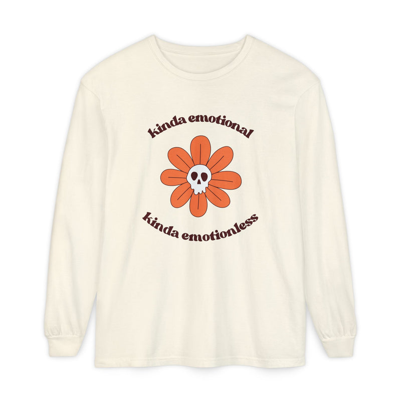 Daisy Skull T-Shirt "Kinda Emotional Kinda Emotionless" Long Sleeve Tee