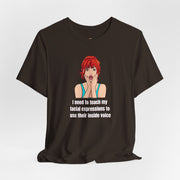 Pop Art Tee – "I Need to Teach My Facial Expressions to Use Their Inside Voice" Graphic T-Shirt