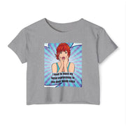 Festival Crop Top T-shirt — "I Need to Teach My Facial Expressions to Use Their Inside Voice" Pop Art Graphic Tee