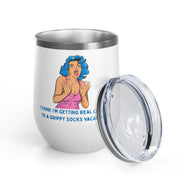Grippy Sock Vacation Pop Art Wine Tumbler - Stainless Steel 12oz