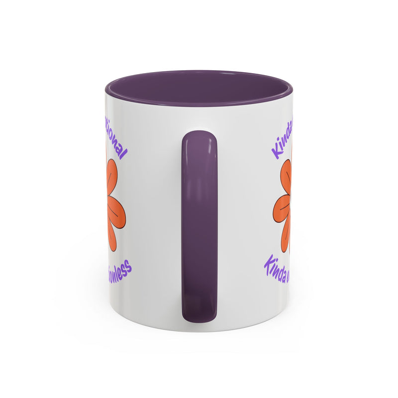 Coffee or Tea Mug — "Kinda Emotional, Kinda Emotionless" Floral Skull Accent Mug