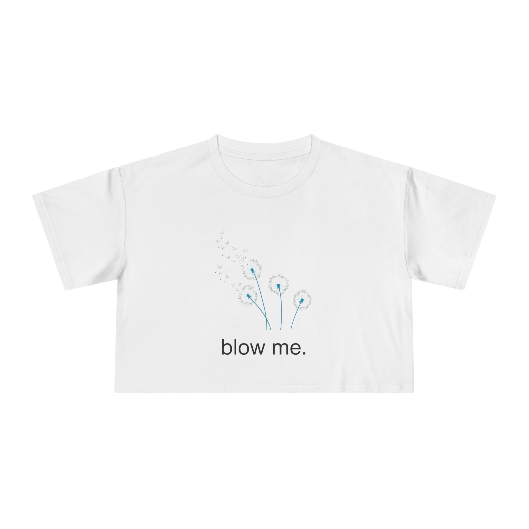 Crop Tee — Dandelion 'blow me.' Graphic T-Shirt Top