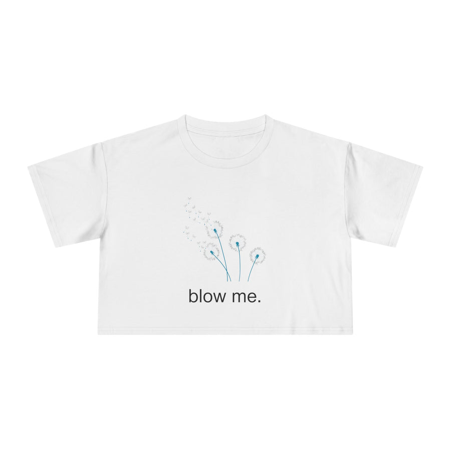 Crop Tee — Dandelion 'blow me.' Graphic T-Shirt Top