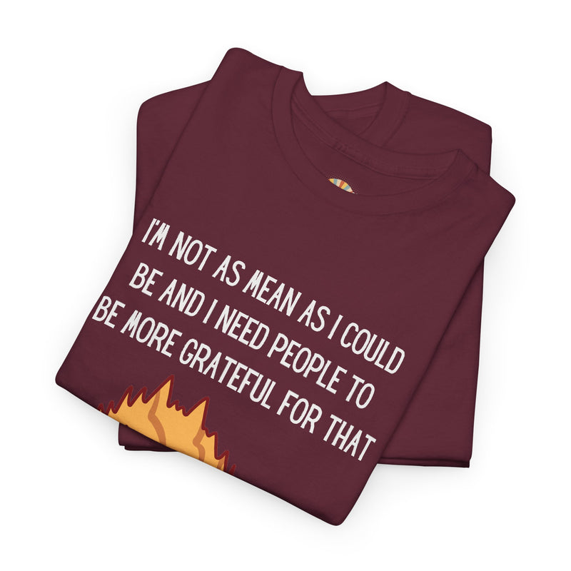 Sassy Cat Attitude T-Shirt — "I’m Not As Mean As I Could Be" Graphic Tee