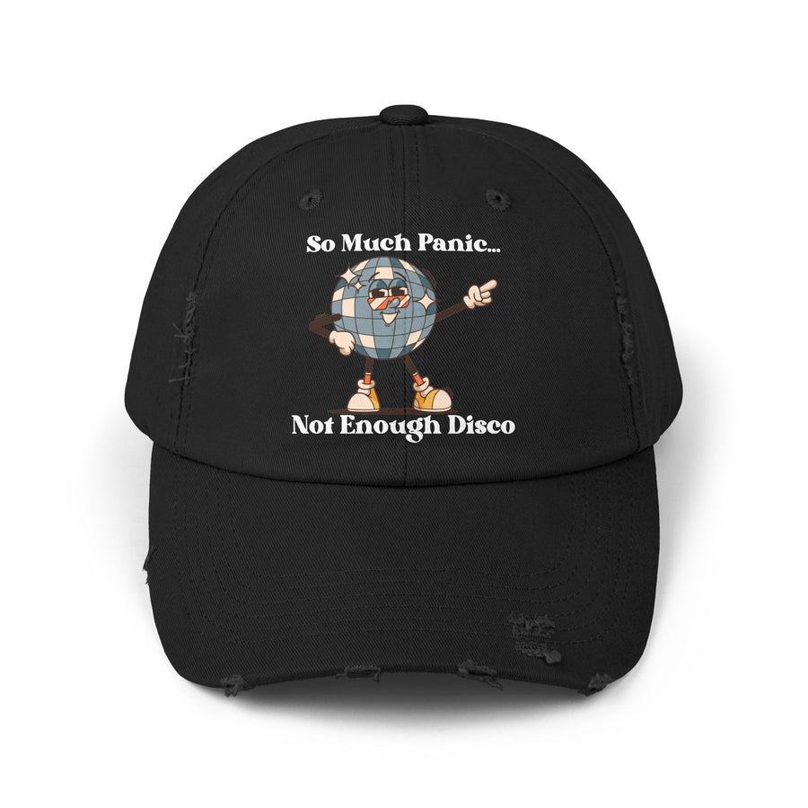 Distressed Cap — "So Much Panic... Not Enough Disco" Retro Disco Baseball Hat