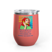 Return Policy on a Man Pop Art Wine Tumbler - Stainless Steel 12oz