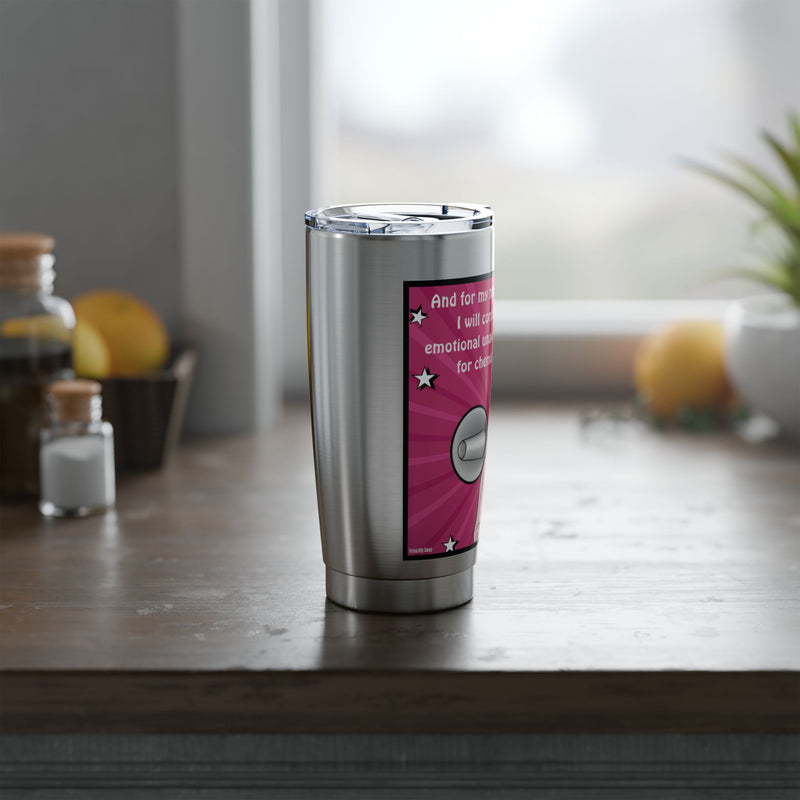 20oz Vagabond Travel Tumbler — 'Emotional Unavailability' Retro Pop Art Traveler Cup