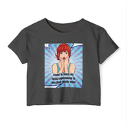 Festival Crop Top T-shirt — "I Need to Teach My Facial Expressions to Use Their Inside Voice" Pop Art Graphic Tee