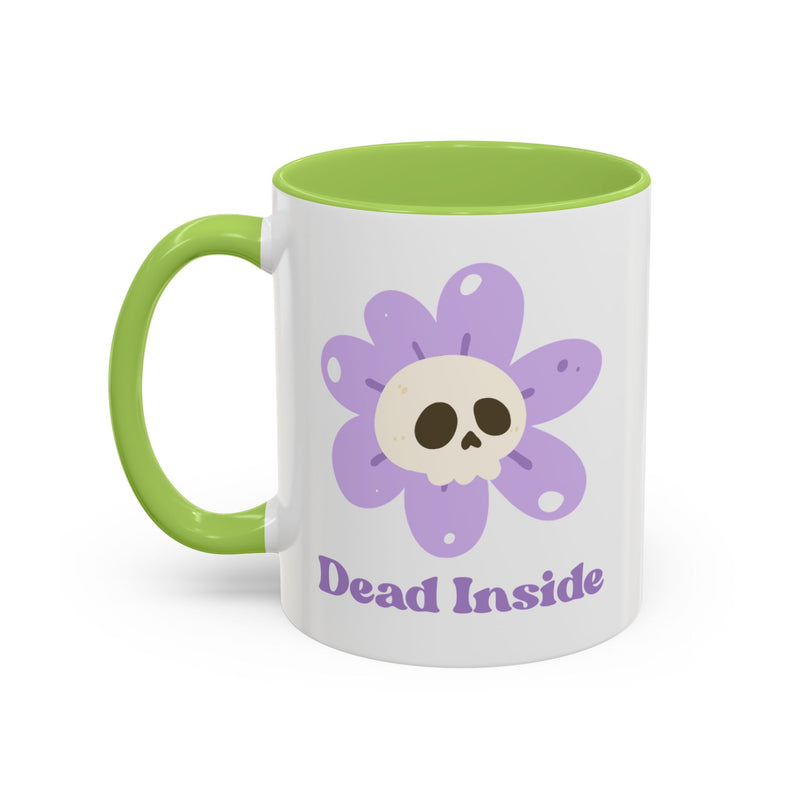 Coffee or Tea Mug — "Dead Inside" Floral Skull Accent Mug