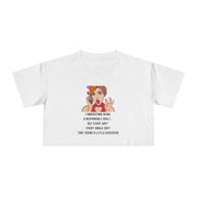 Women's Crop Top T-Shirt — Retro Pop Art 'Being Responsible Every Day?' Graphic Crop Tee