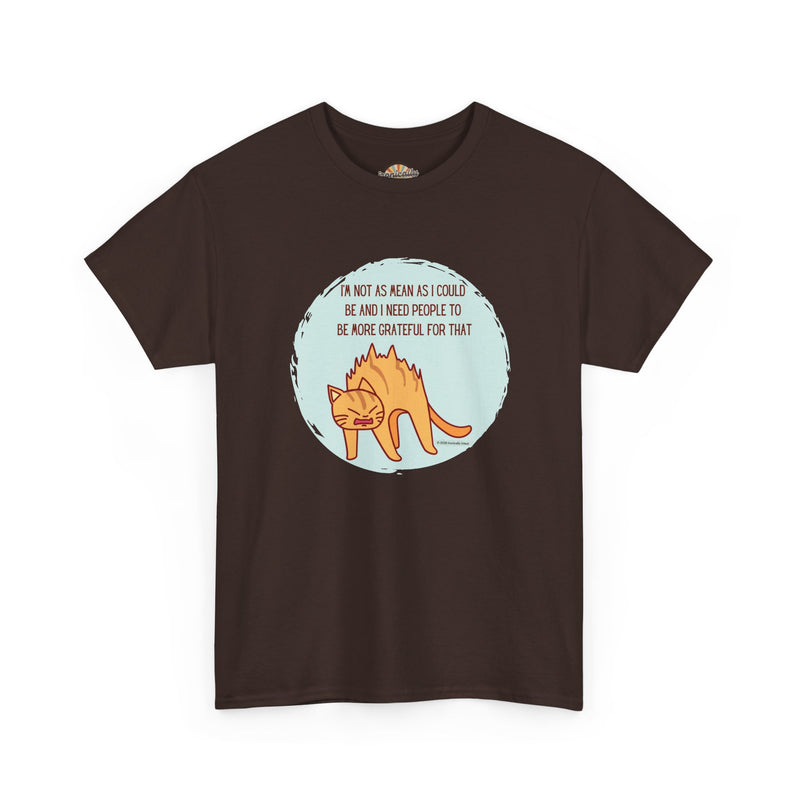 Sassy Cat Attitude T-Shirt — "I’m Not As Mean As I Could Be" Graphic Tee