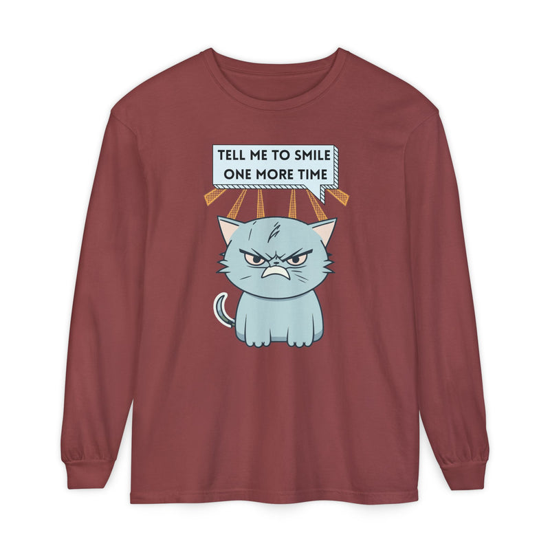 Grumpy Cat "Tell Me To Smile One More Time" Long Sleeve Tee
